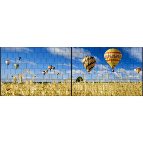 Panorama XL Feld und Heißluftballons Zaunsichtschutz