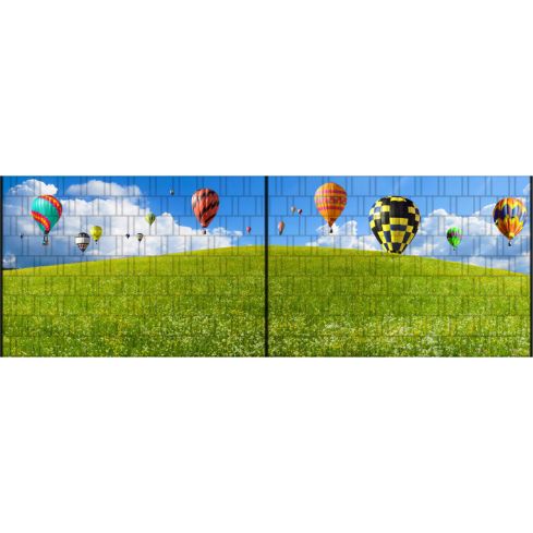 Panorama XL Sichtschutz  Wiese und Heißluftballons