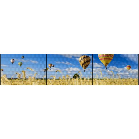 Panorama XXL Feld und Heißluftballons Zaunsichtschutz