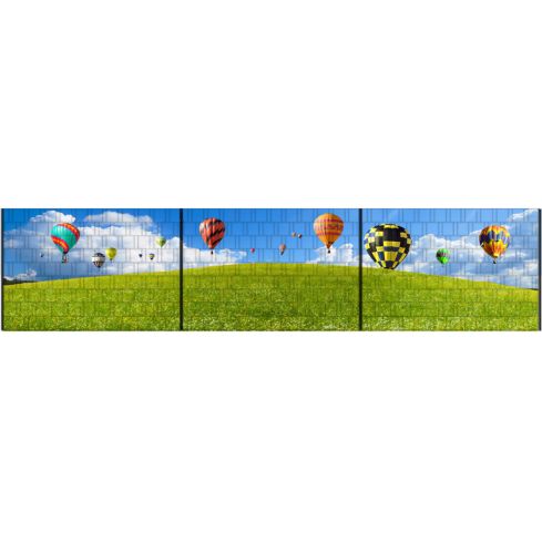 Panorama XXL Sichtschutz Wiese und Heißluftballons 